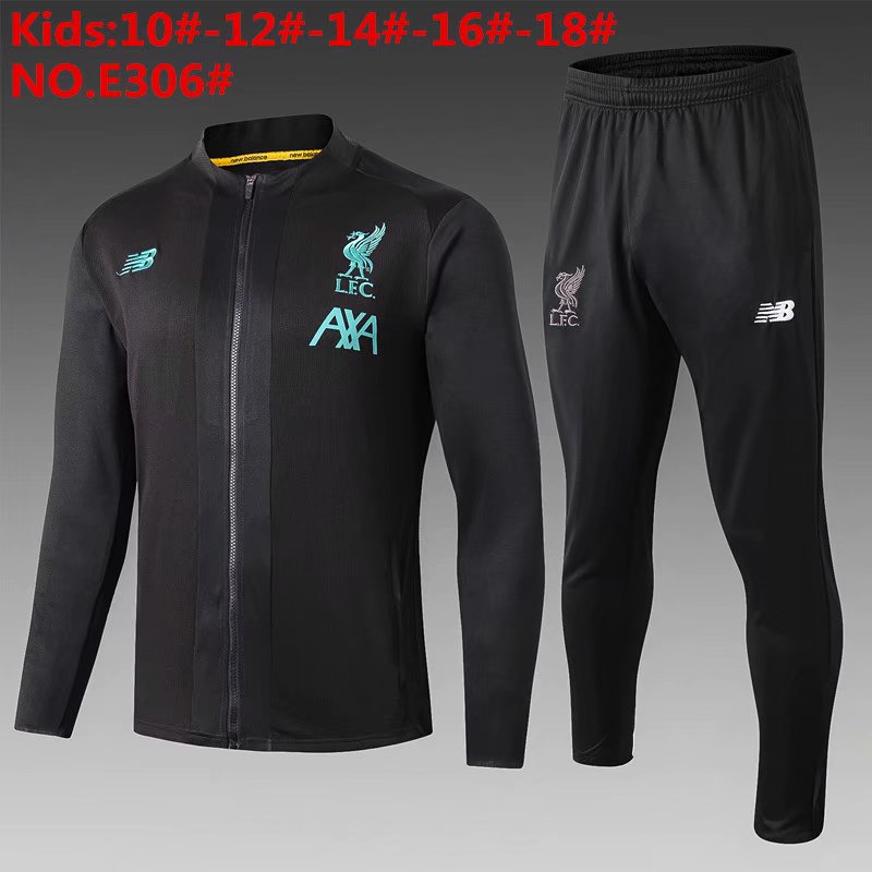 2019-20 Kids Liverpool Grey Training Kits Jacket with Pants